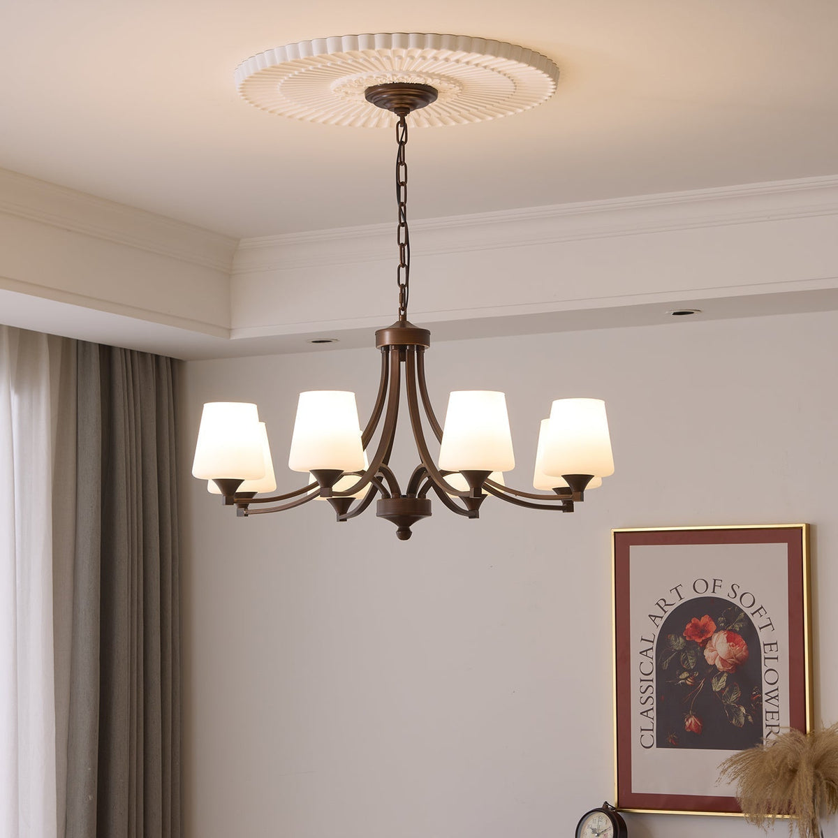 Lustre Ébène en verre et métal – vue 16