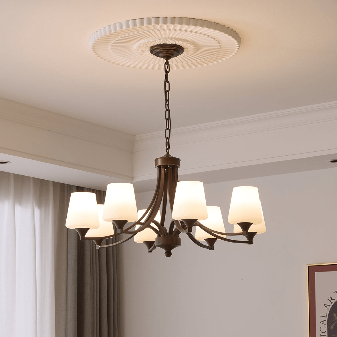 Lustre Ébène en verre et métal – vue 4