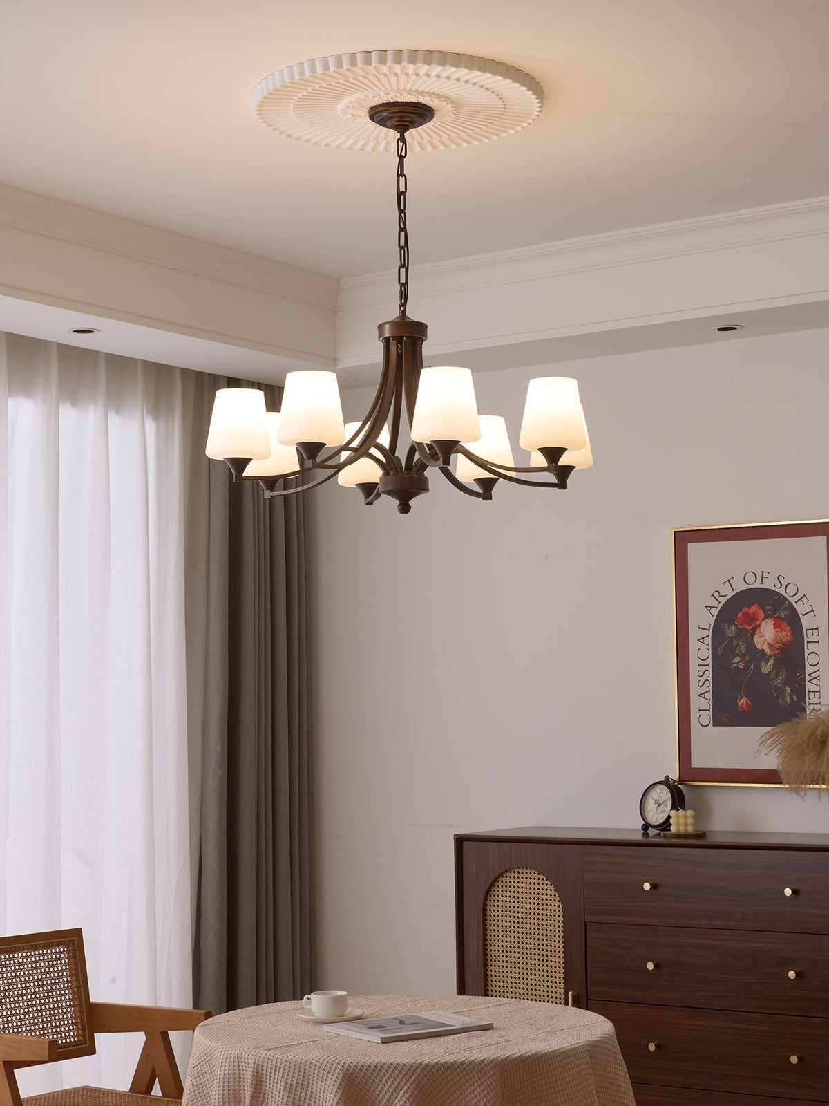 Lustre Ébène en verre et métal – vue 11