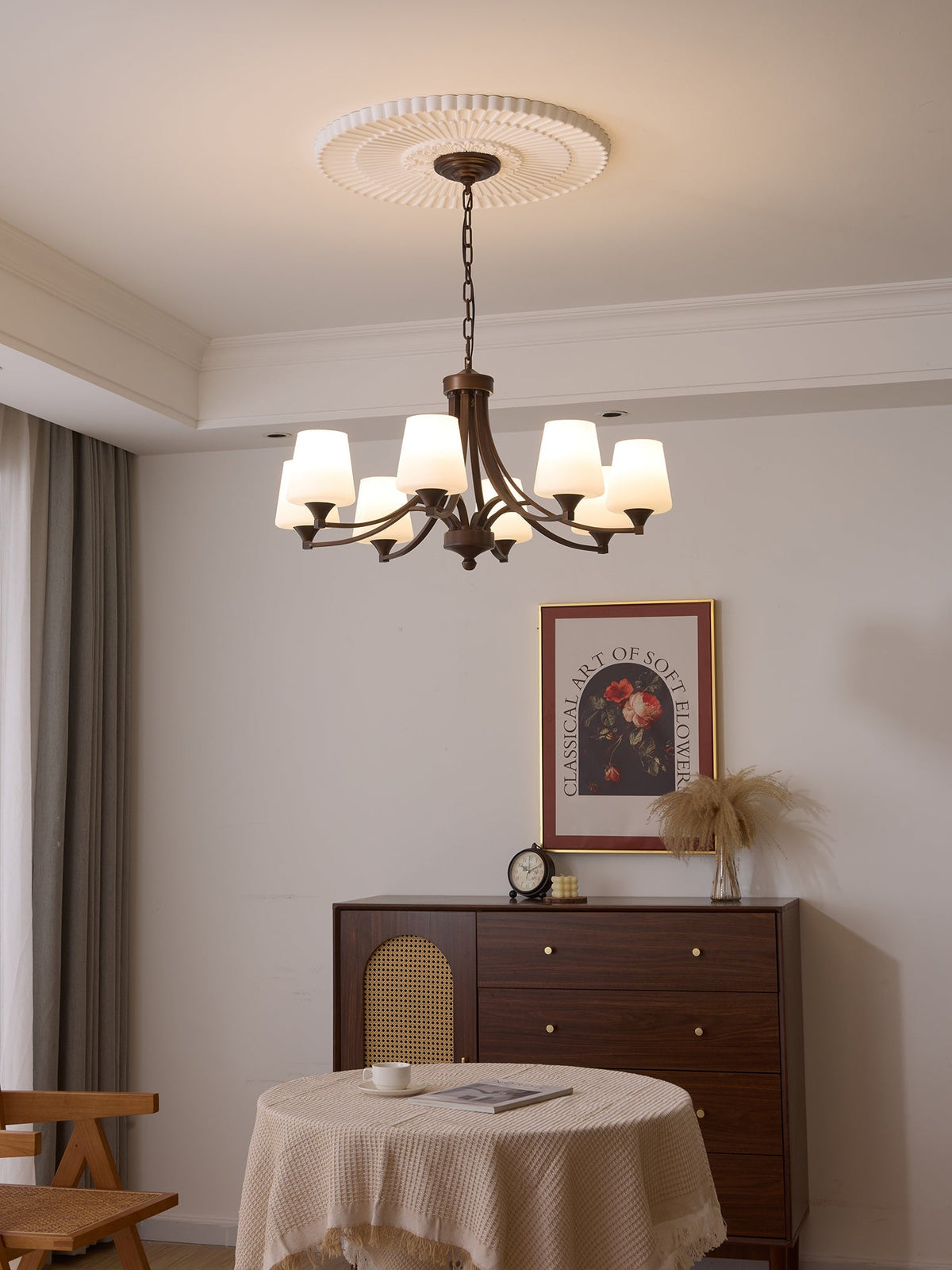 Lustre Ébène en verre et métal – vue 13
