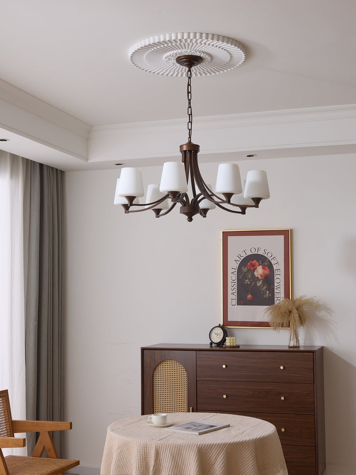 Lustre Ébène en verre et métal – vue 7