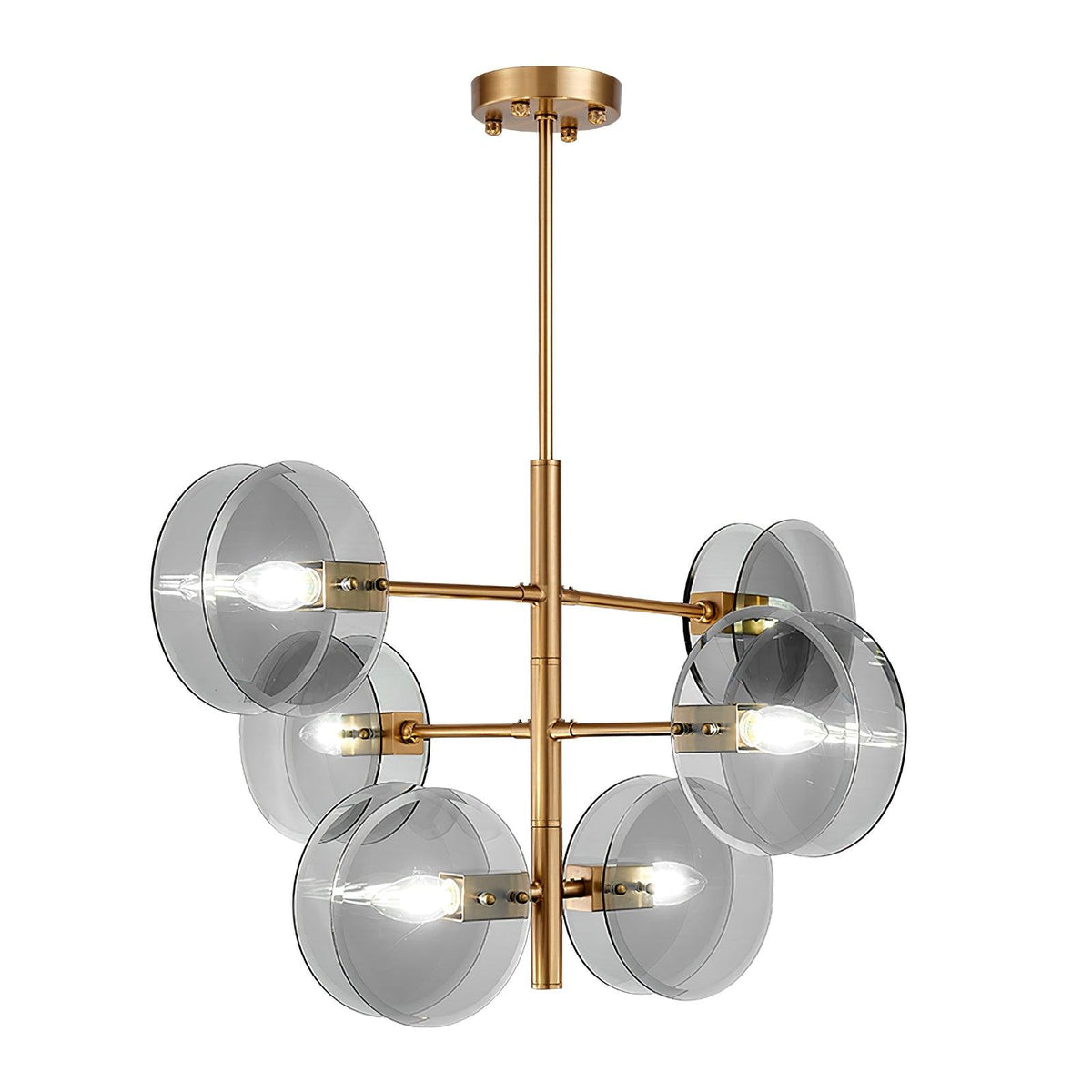 Lustre Jeanne en verre et métal – vue 5