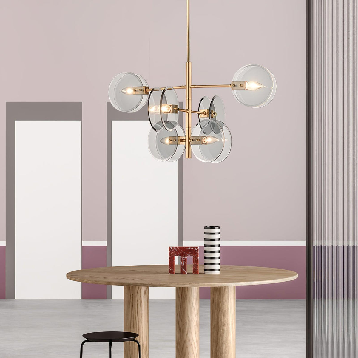 Lustre Jeanne en verre et métal – vue 9