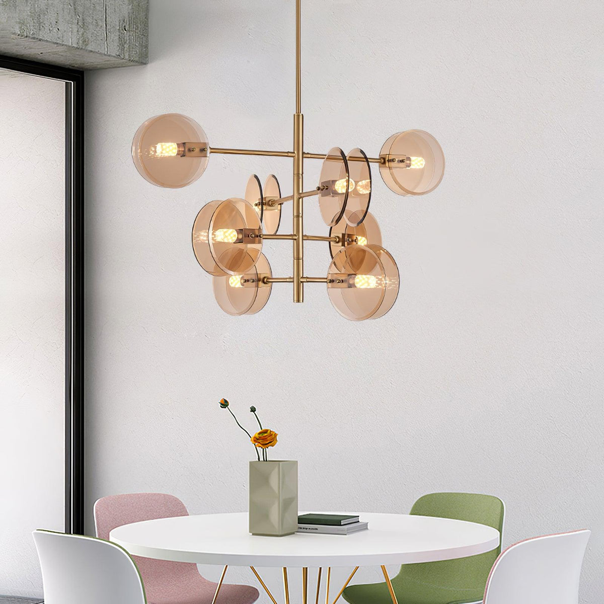 Lustre Jeanne en verre et métal – vue 10