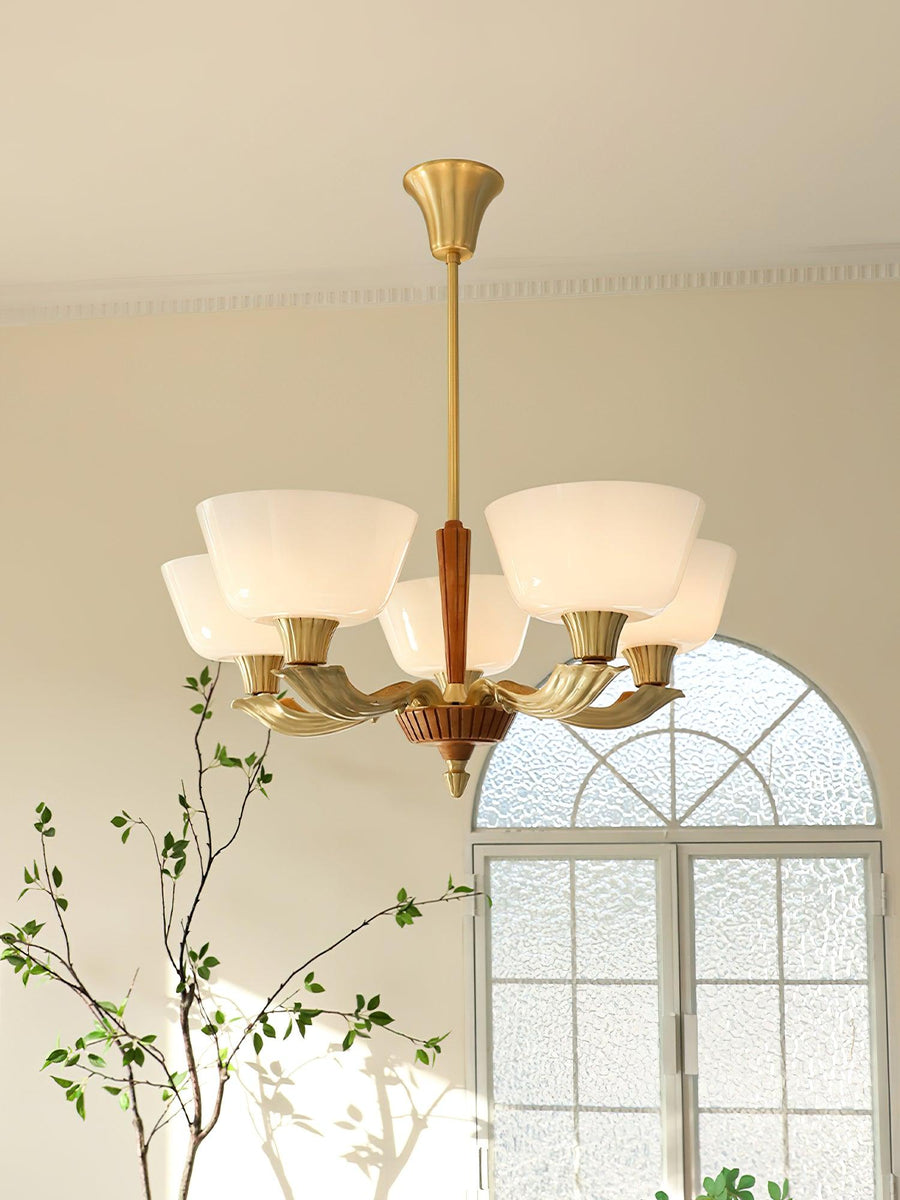 Lustre Libellule en verre et laiton – vue 2