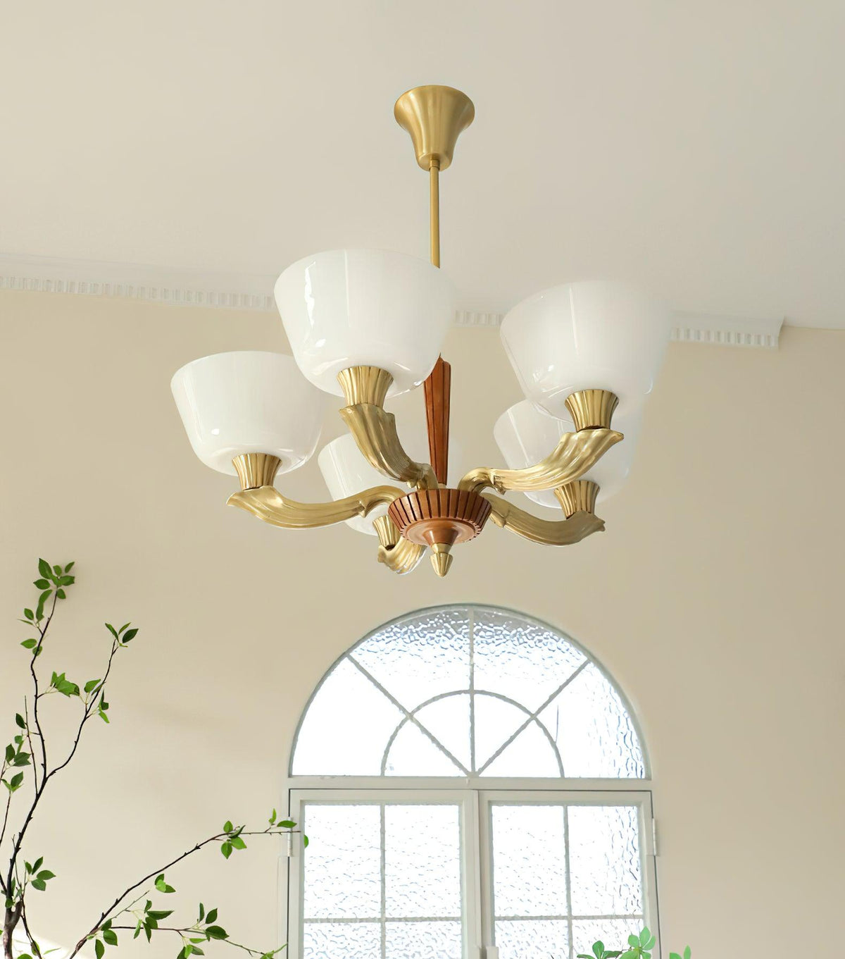 Lustre Libellule en verre et laiton – vue 3