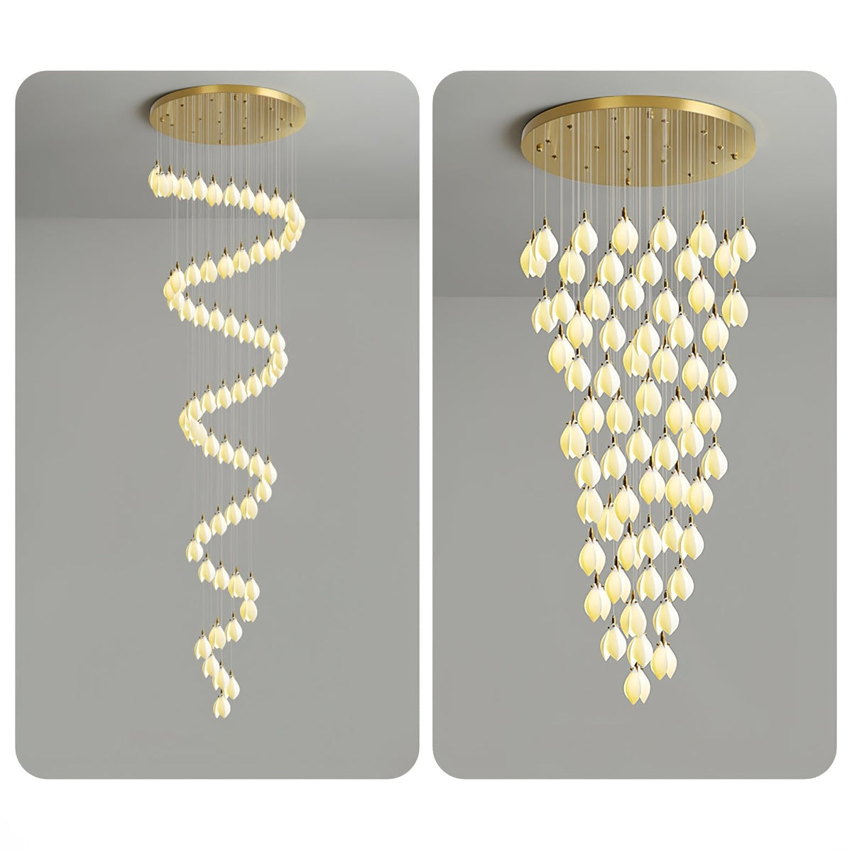 Lustre Ficus en céramique et laiton – vue 17