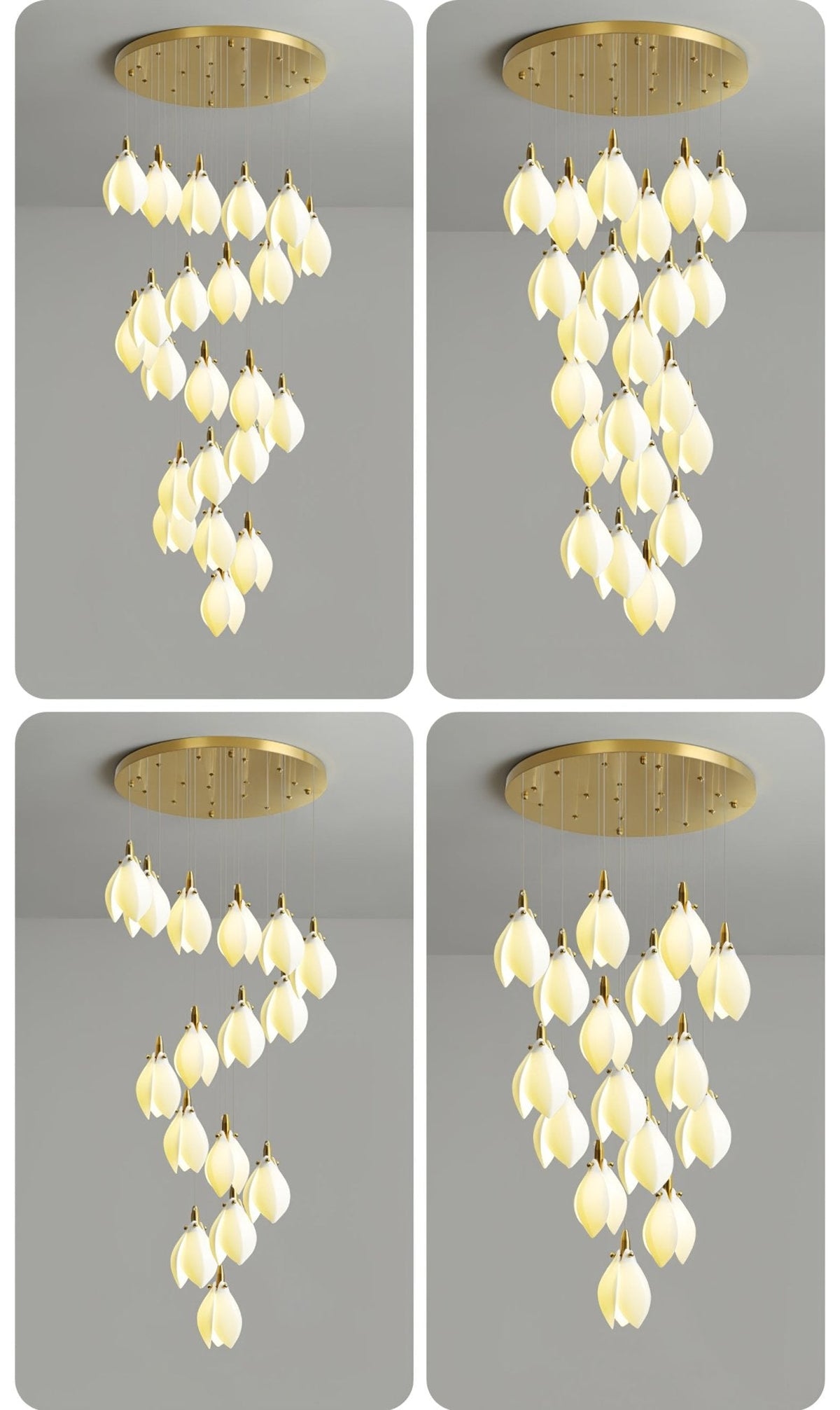 Lustre Ficus en céramique et laiton – vue 19