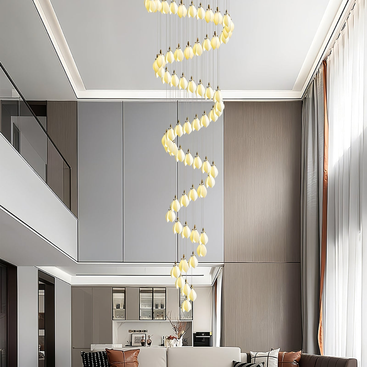 Lustre Ficus en céramique et laiton – vue 49