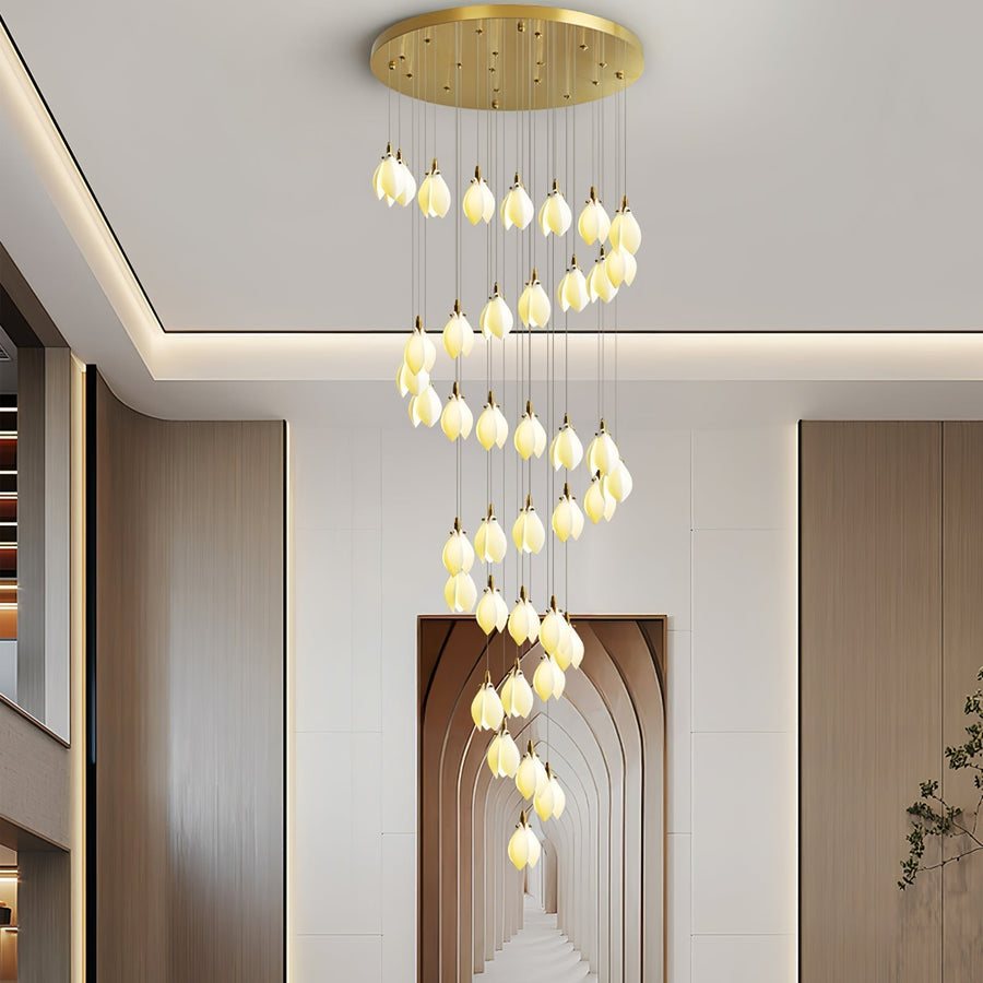 Lustre Ficus en céramique et laiton – vue 4