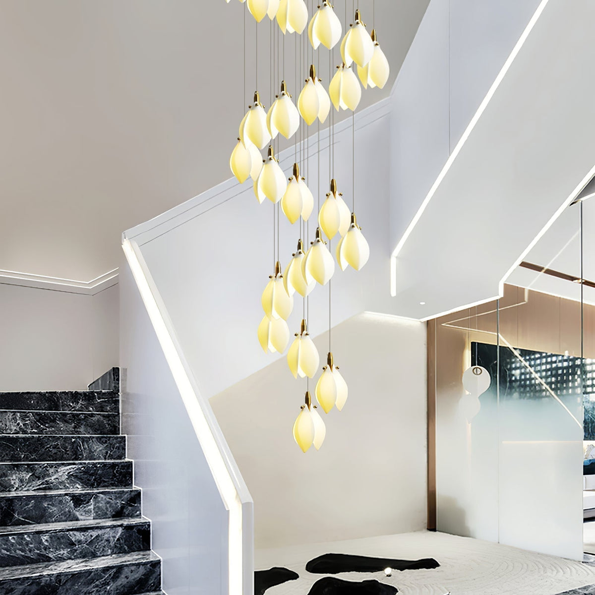 Lustre Ficus en céramique et laiton – vue 28
