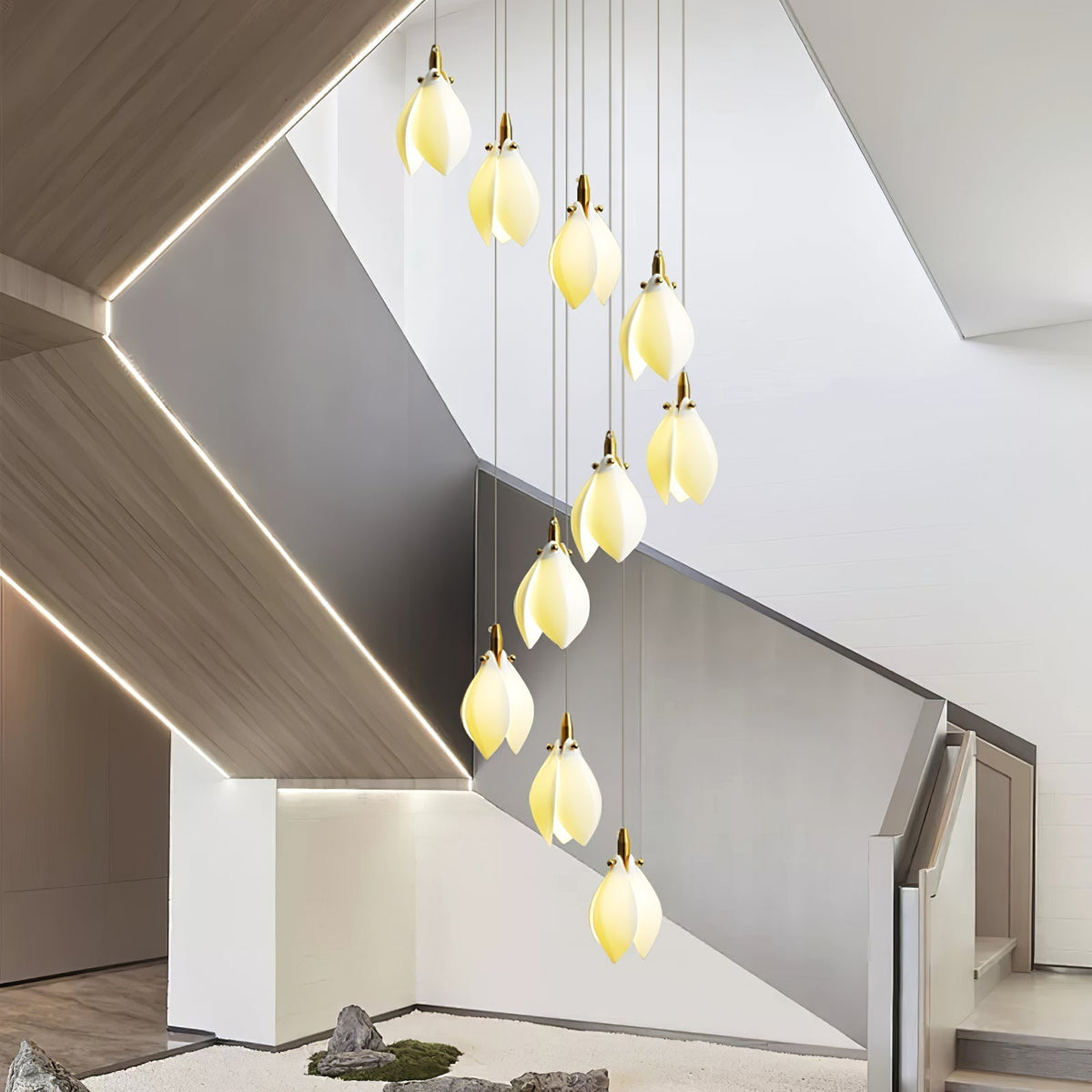 Lustre Ficus en céramique et laiton – vue 50