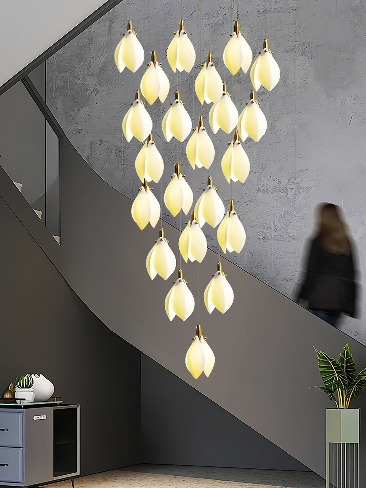 Lustre Ficus en céramique et laiton – vue 34