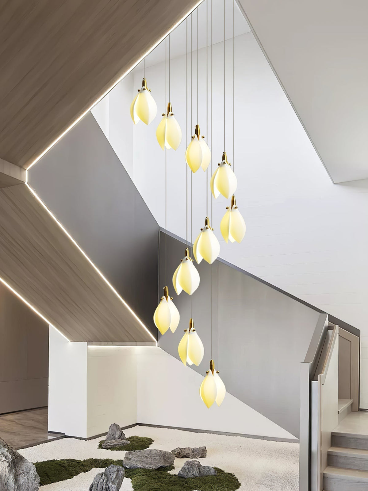 Lustre Ficus en céramique et laiton – vue 53