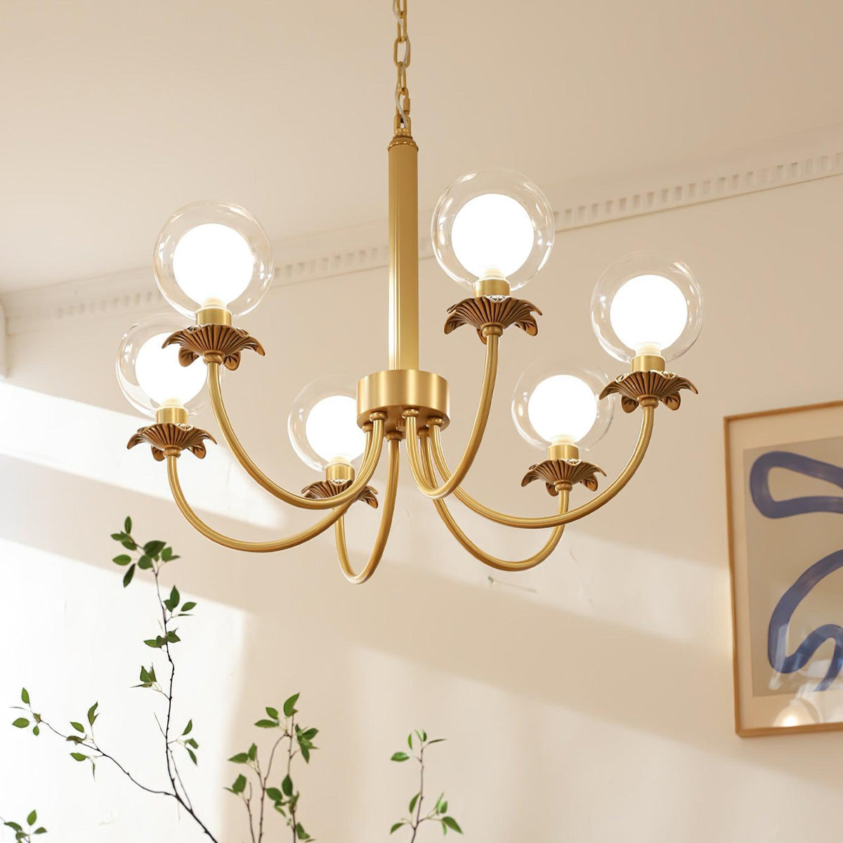 Lustre Balade en verre et laiton – vue 20