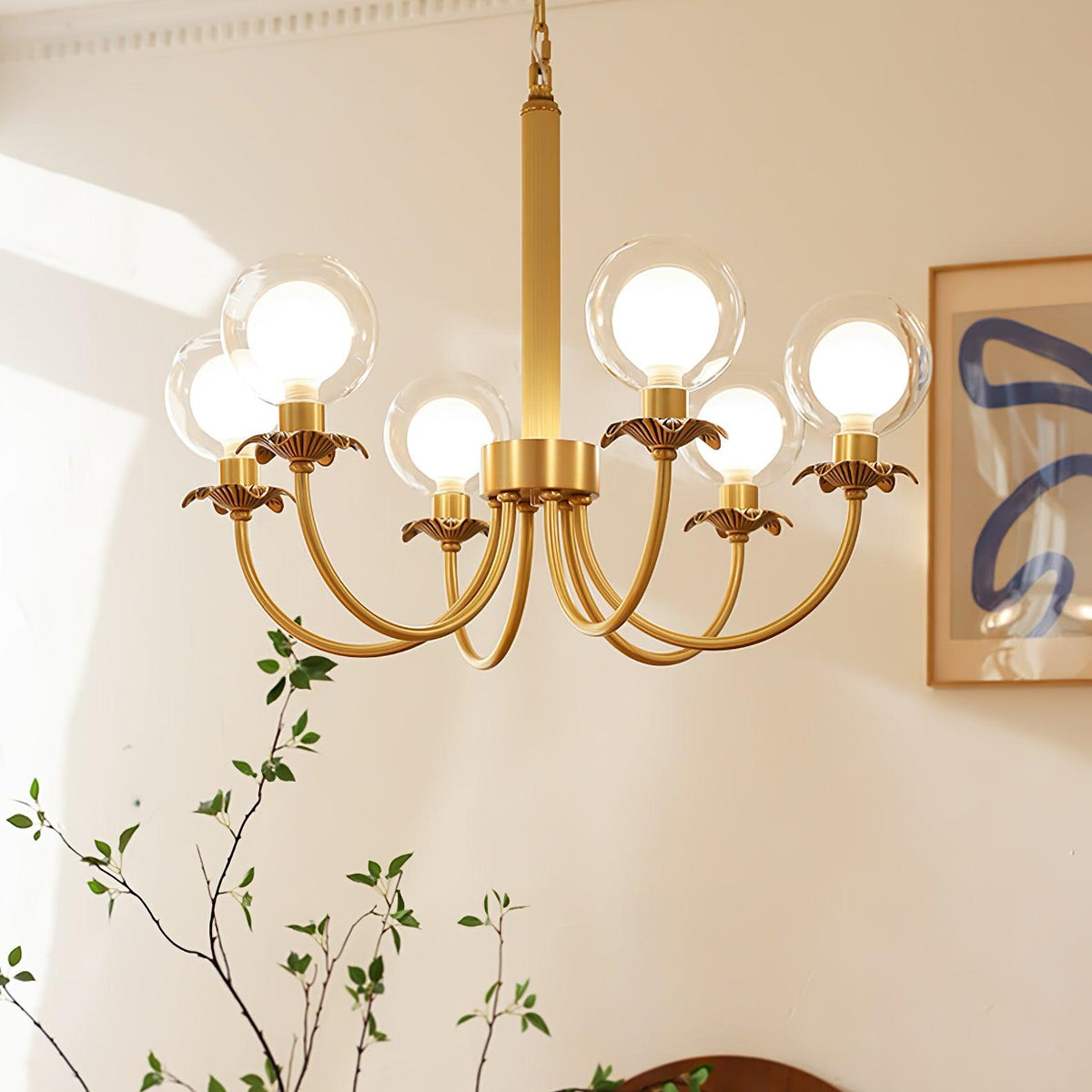 Lustre Balade en verre et laiton – vue 7