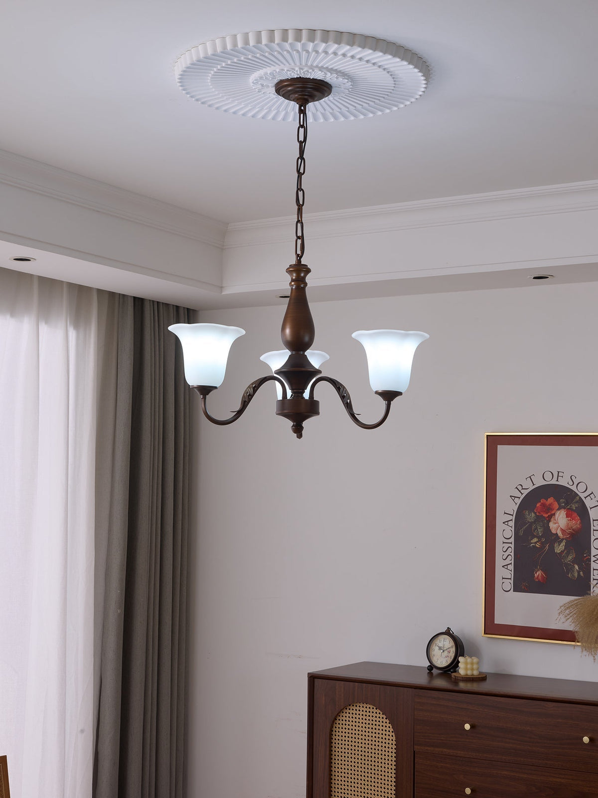 Lustre Nef en verre et métal – vue 6