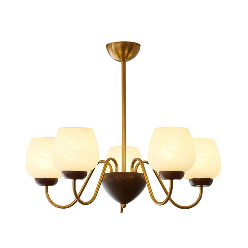 Lustre Pâquerette en verre et bois – vue 24