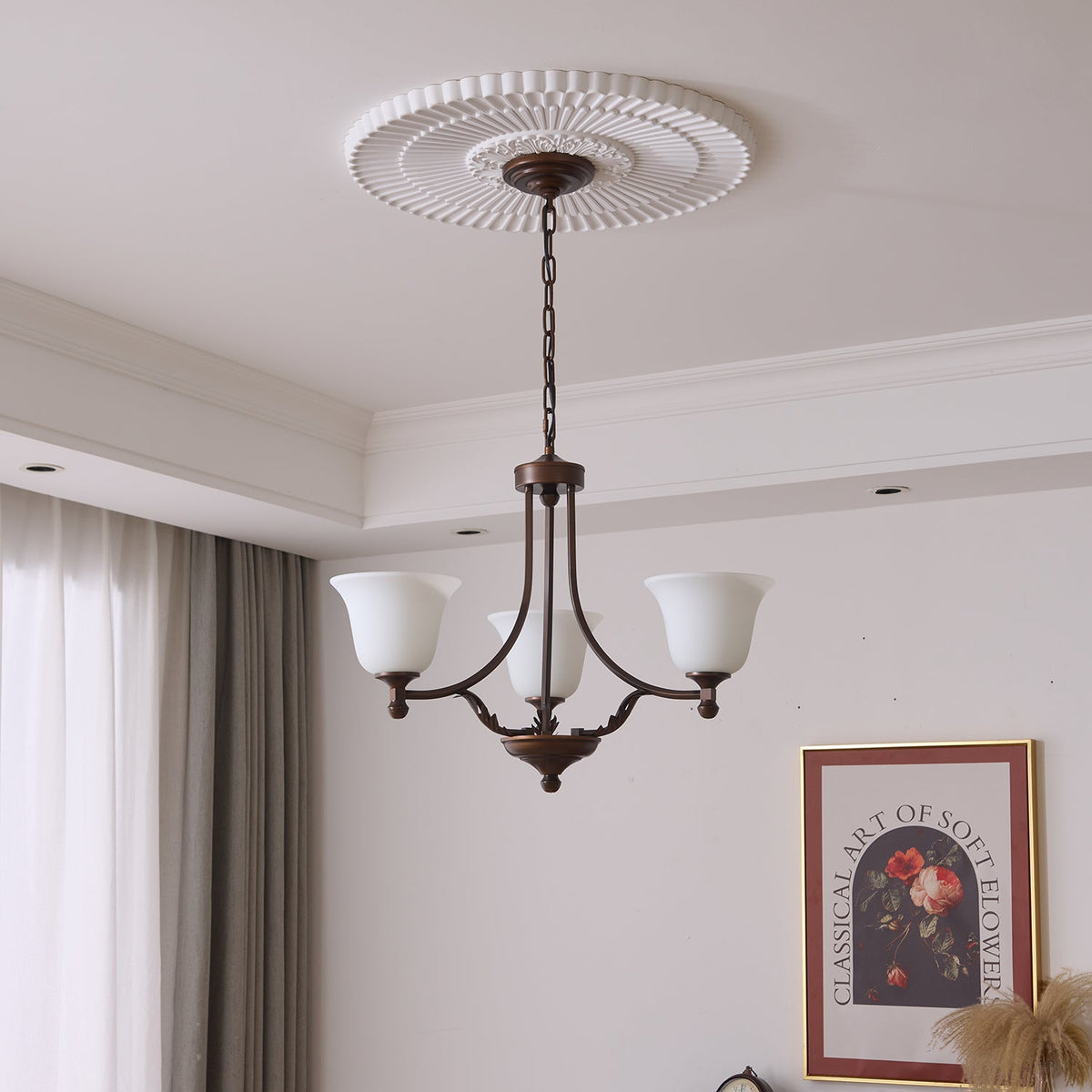 Lustre Anis en verre et métal – vue 8