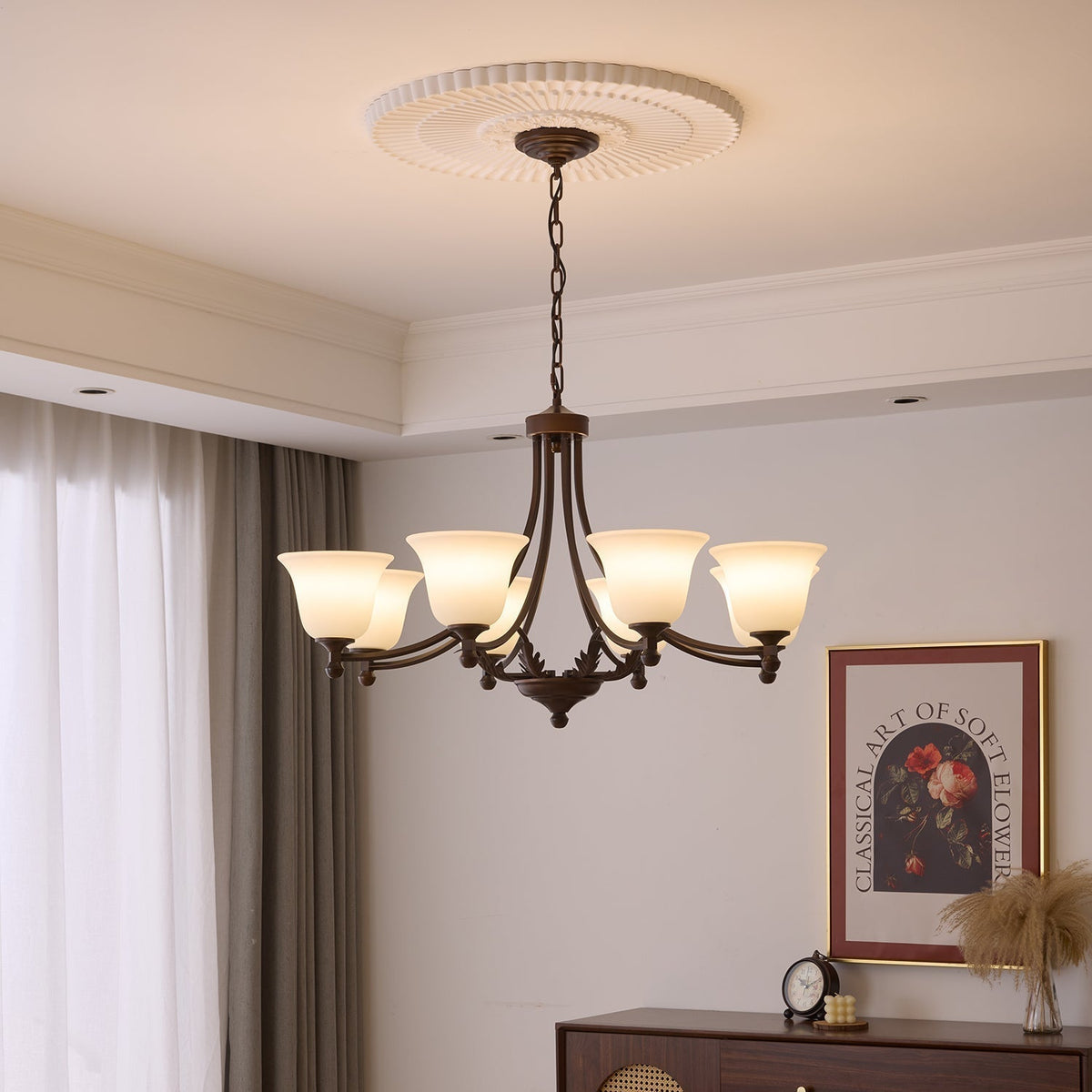 Lustre Anis en verre et métal – vue 24