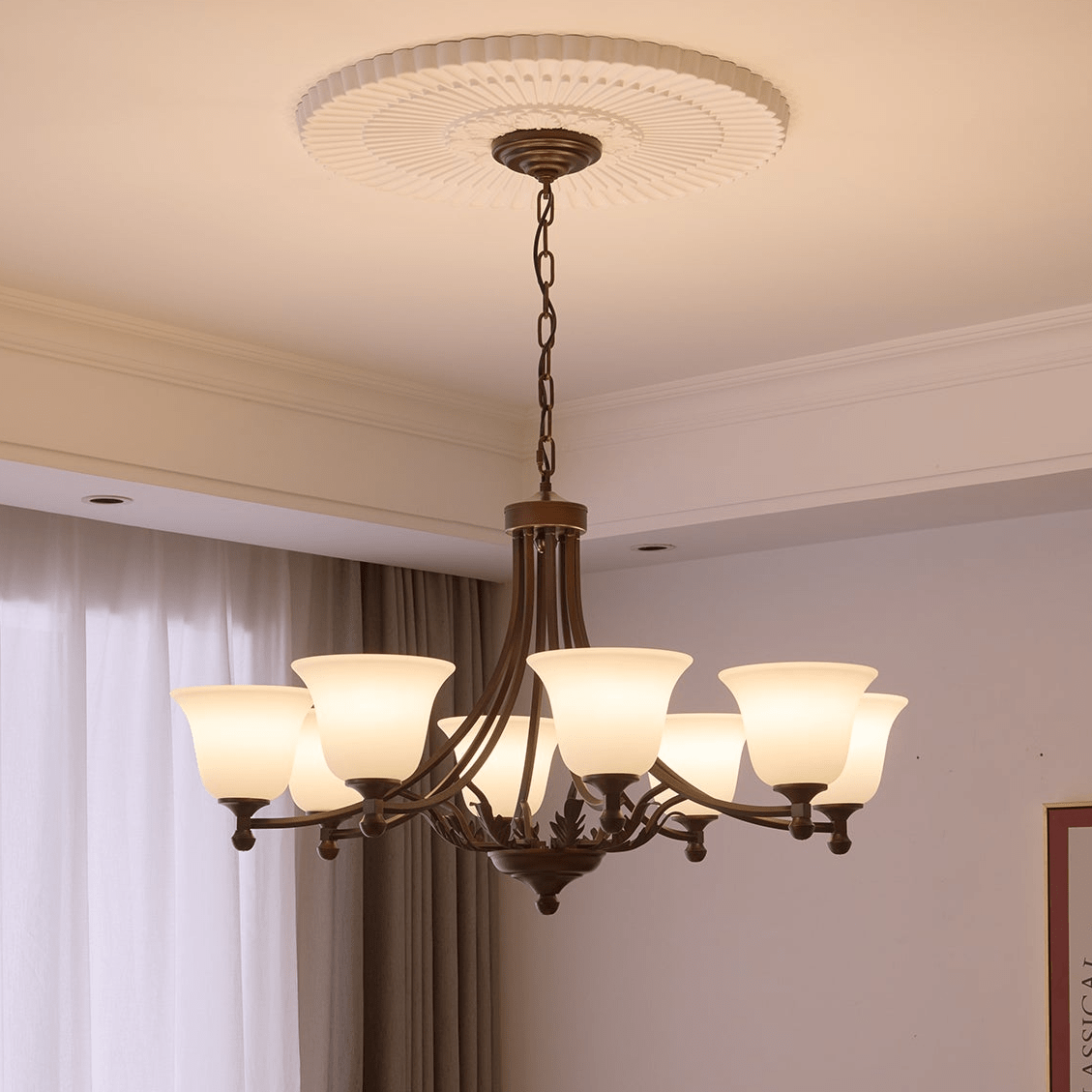 Lustre Anis en verre et métal – vue 4