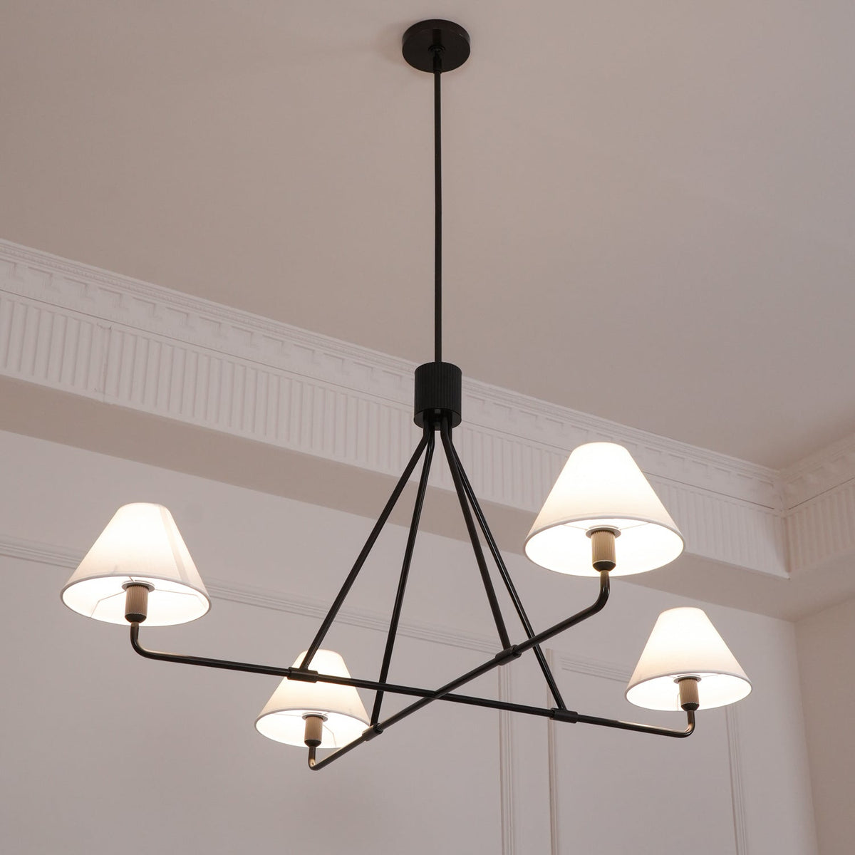 Lustre Bayonne en laiton et tissu – vue 12