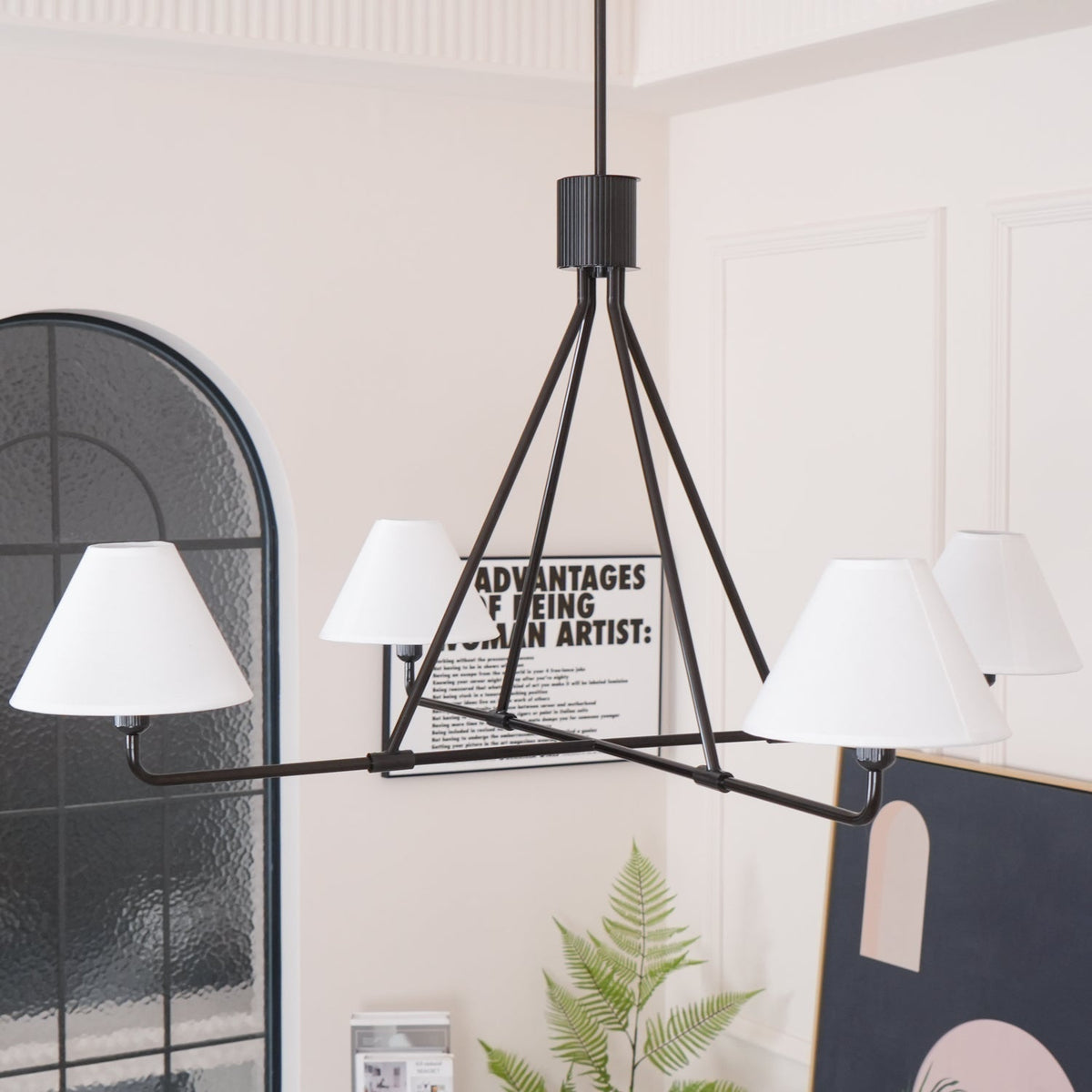 Lustre Bayonne en laiton et tissu – vue 32