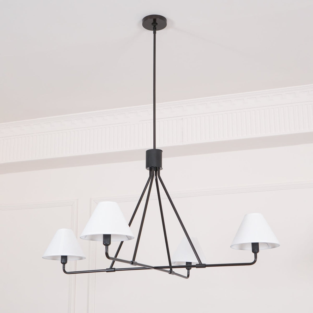 Lustre Bayonne en laiton et tissu – vue 45