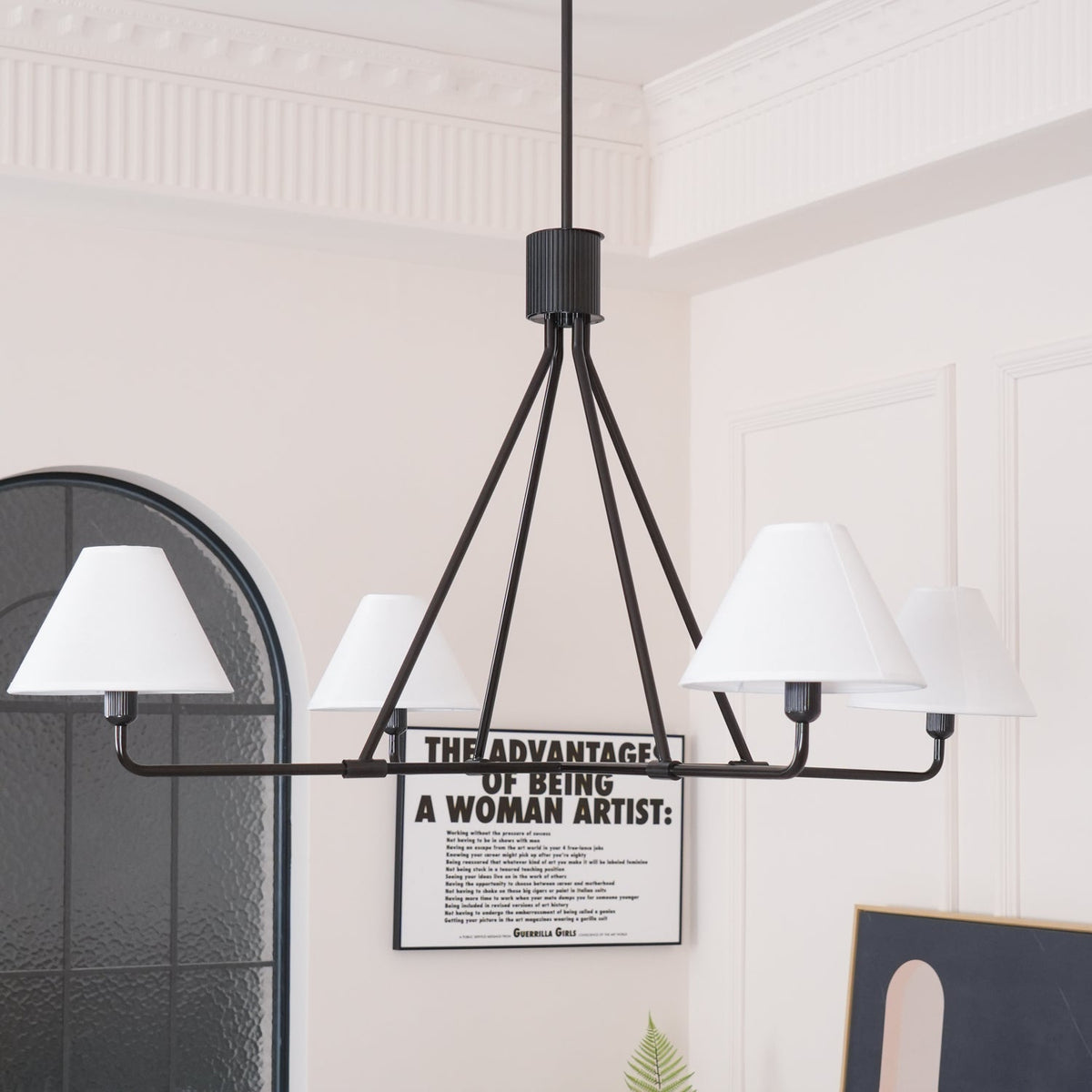 Lustre Bayonne en laiton et tissu – vue 37