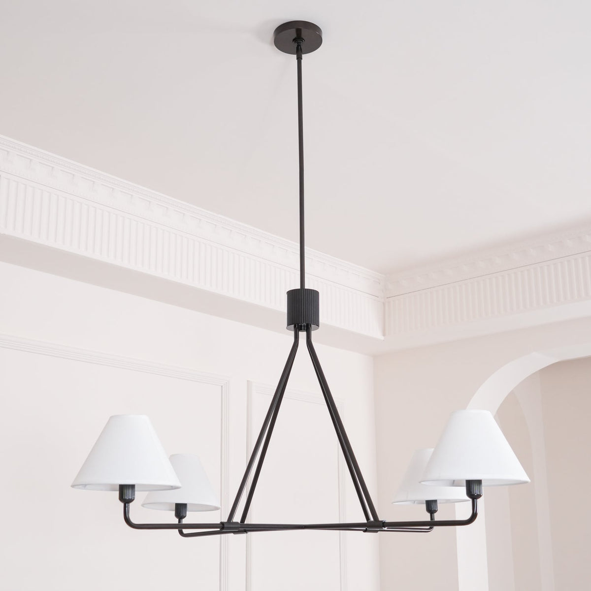 Lustre Bayonne en laiton et tissu – vue 38