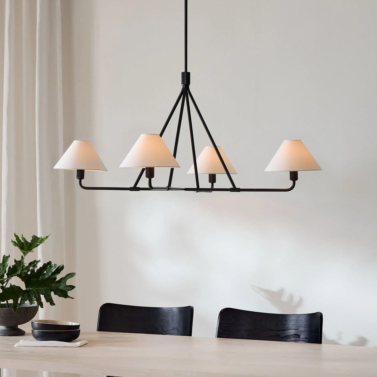 Lustre Bayonne en laiton et tissu – vue 61