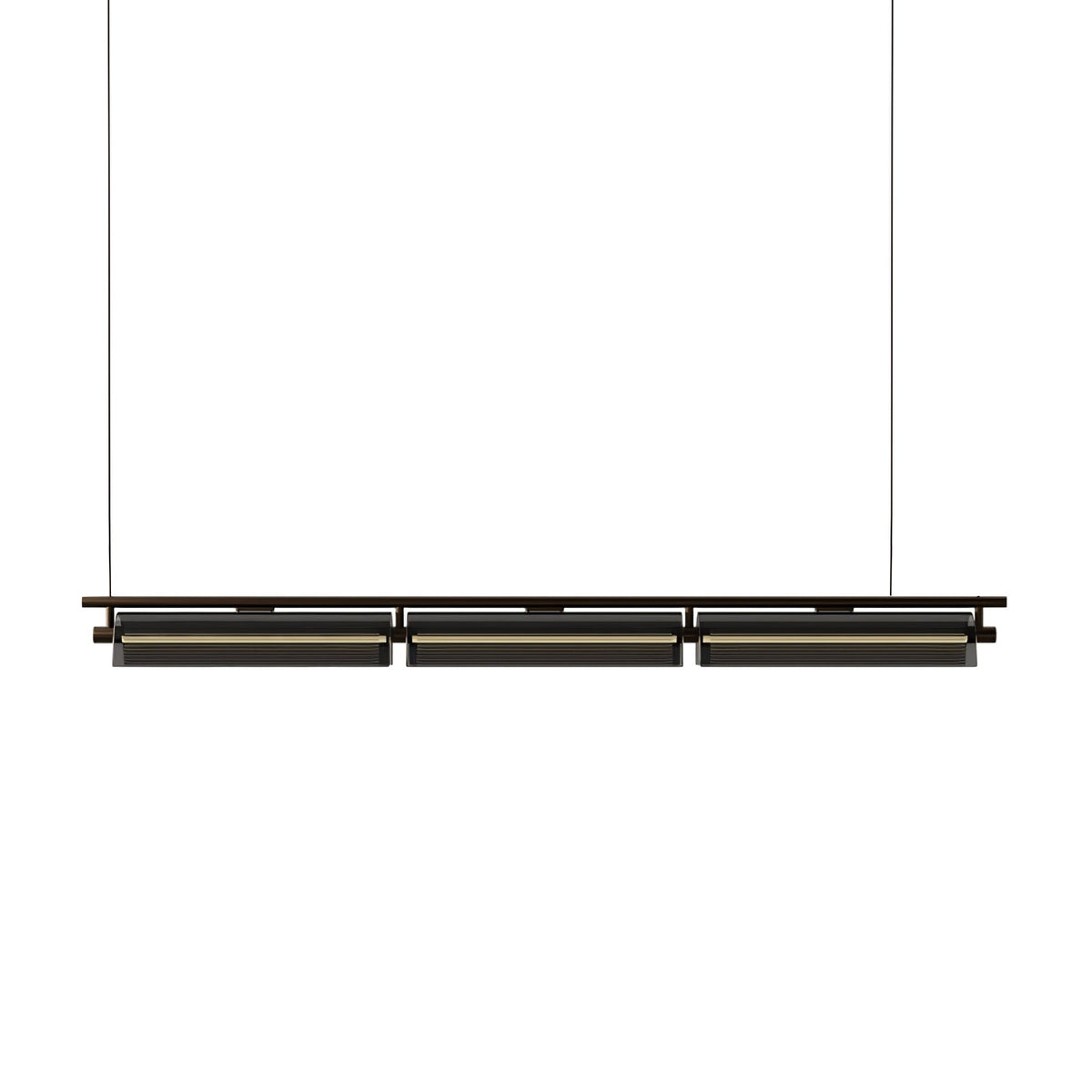 Lustre Mirliton en verre et métal – vue 14