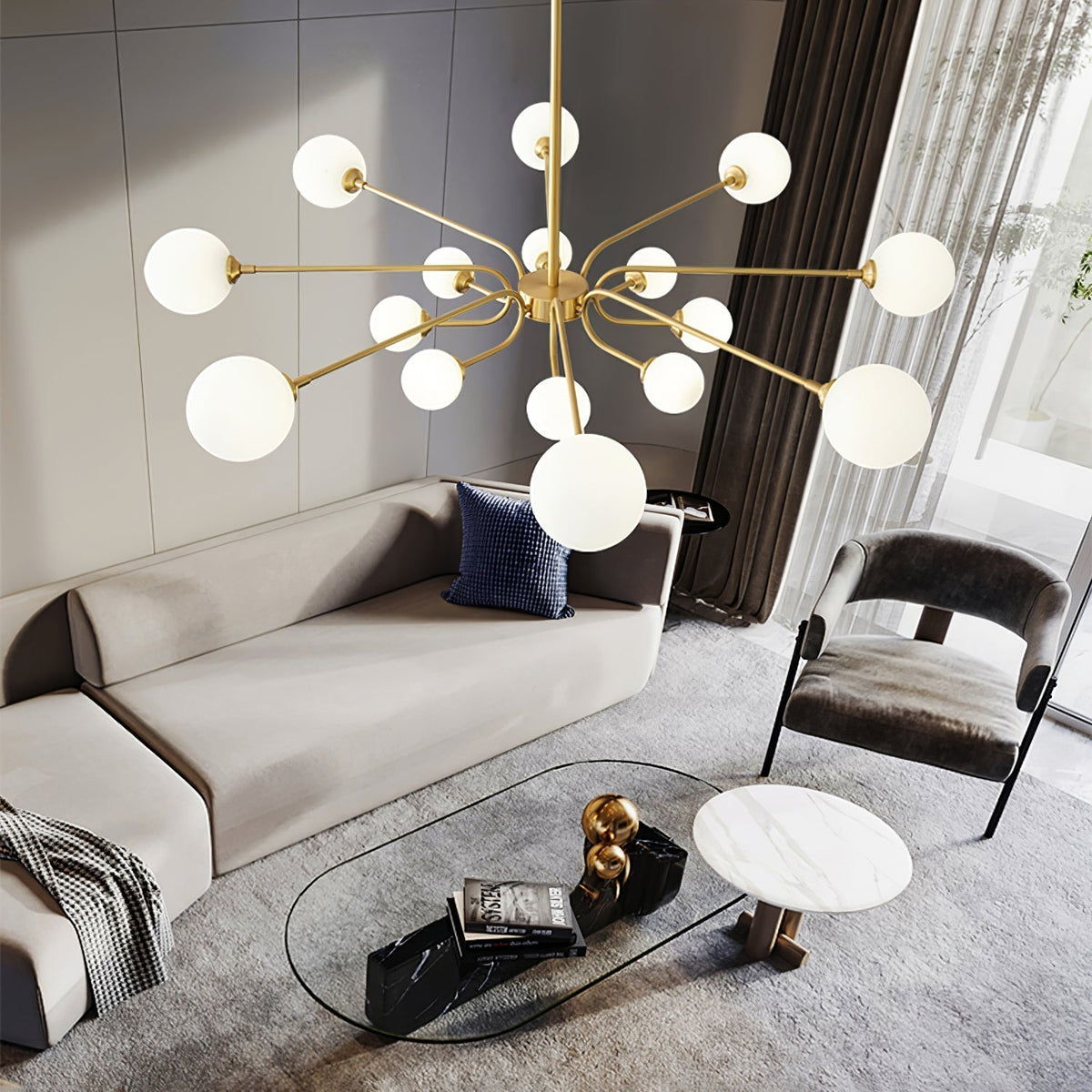 Lustre Armada en verre et métal – vue 9