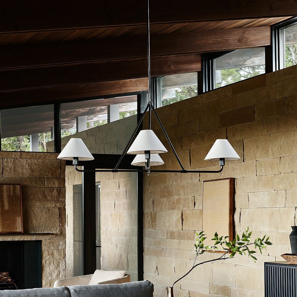 Lustre Bayonne en laiton et tissu – vue 40