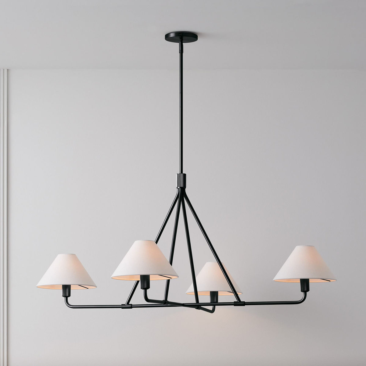Lustre Bayonne en laiton et tissu – vue 66