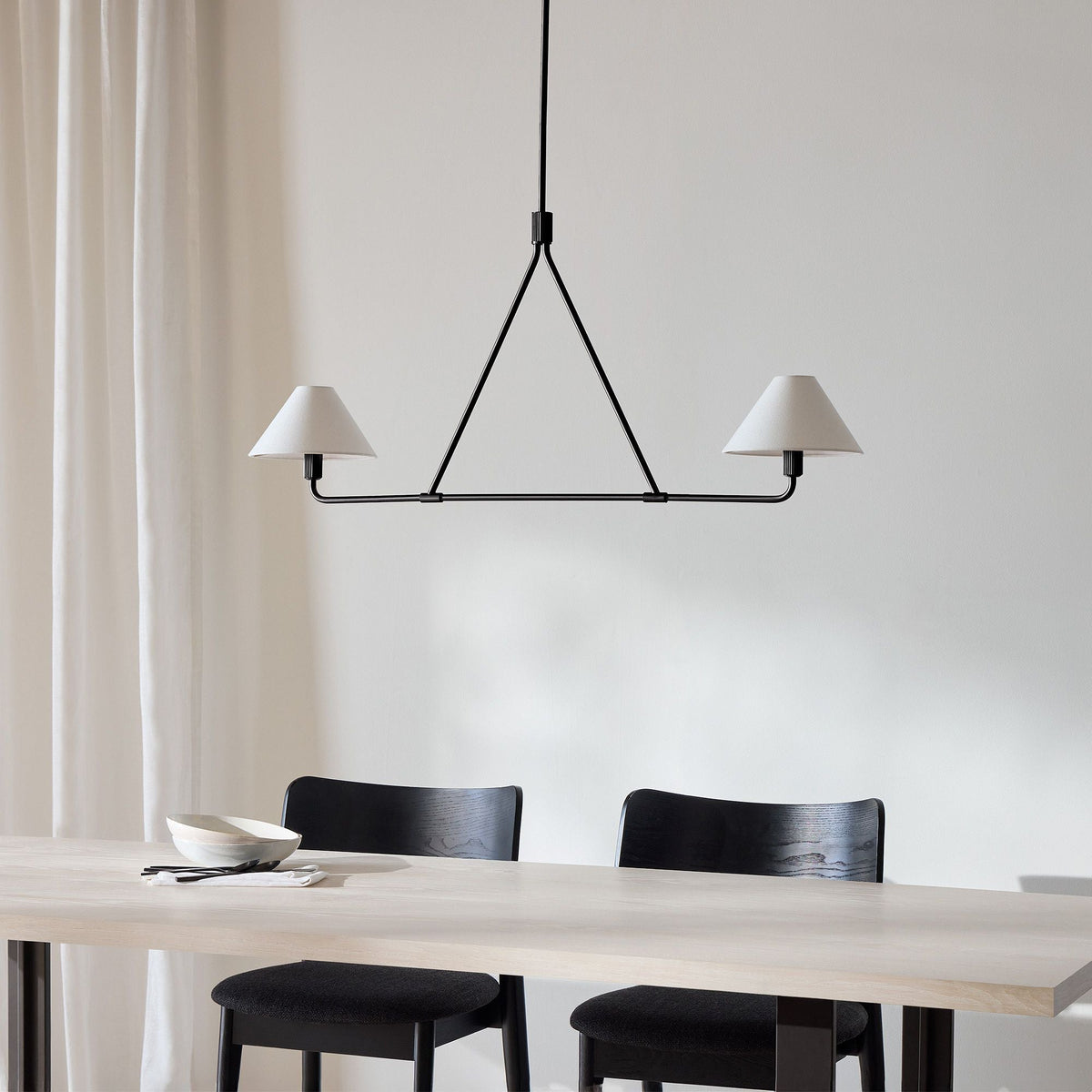 Lustre Bayonne en laiton et tissu – vue 11