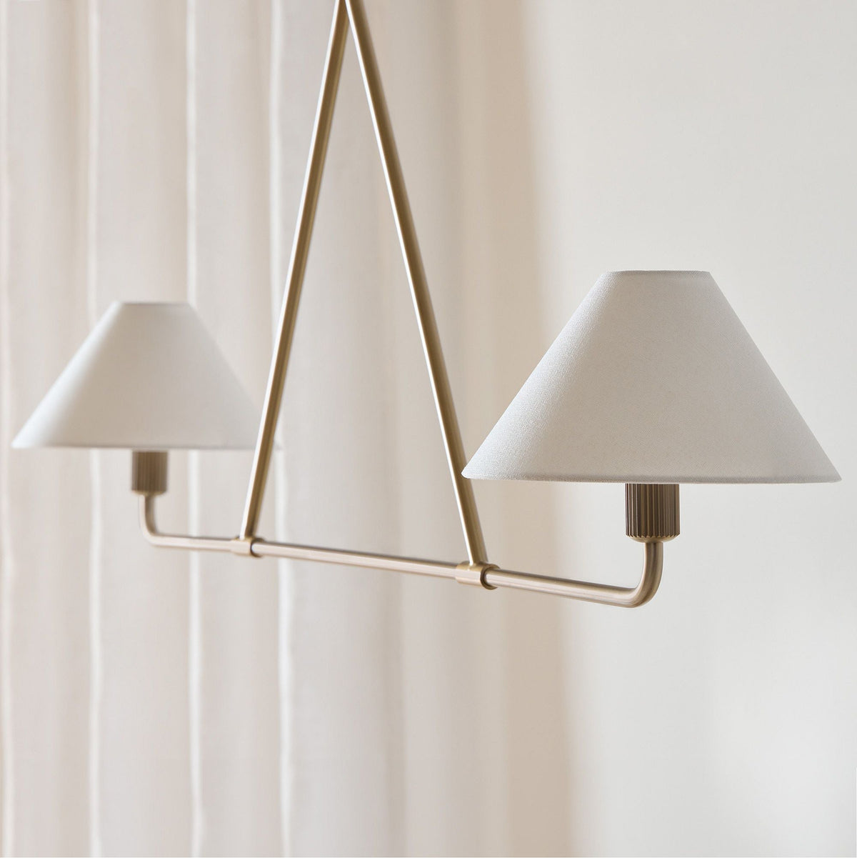 Lustre Bayonne en laiton et tissu – vue 14