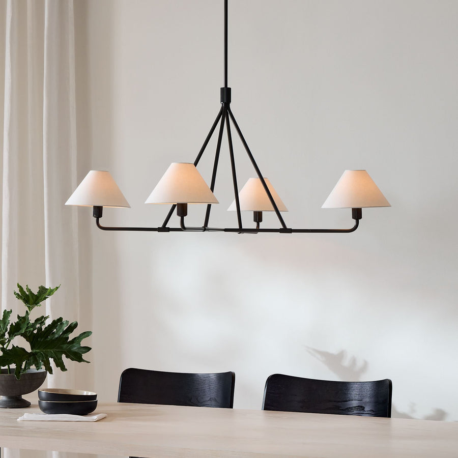 Lustre Bayonne en laiton et tissu – vue 4