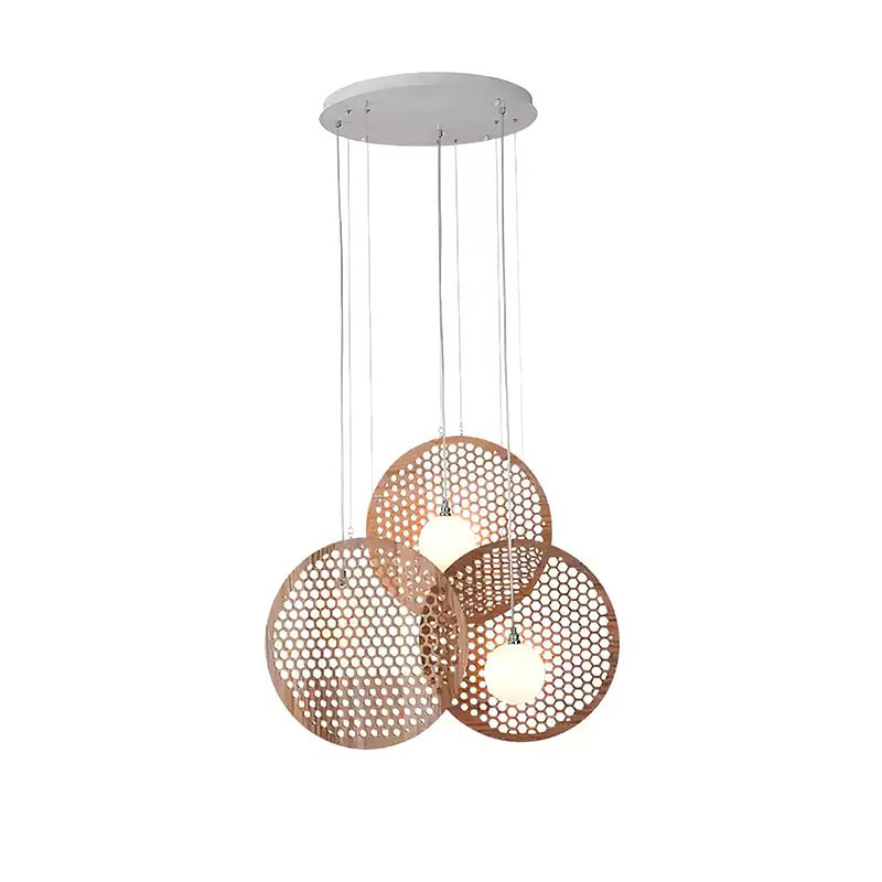 Lustre Ombelle en bois et métal – vue 3