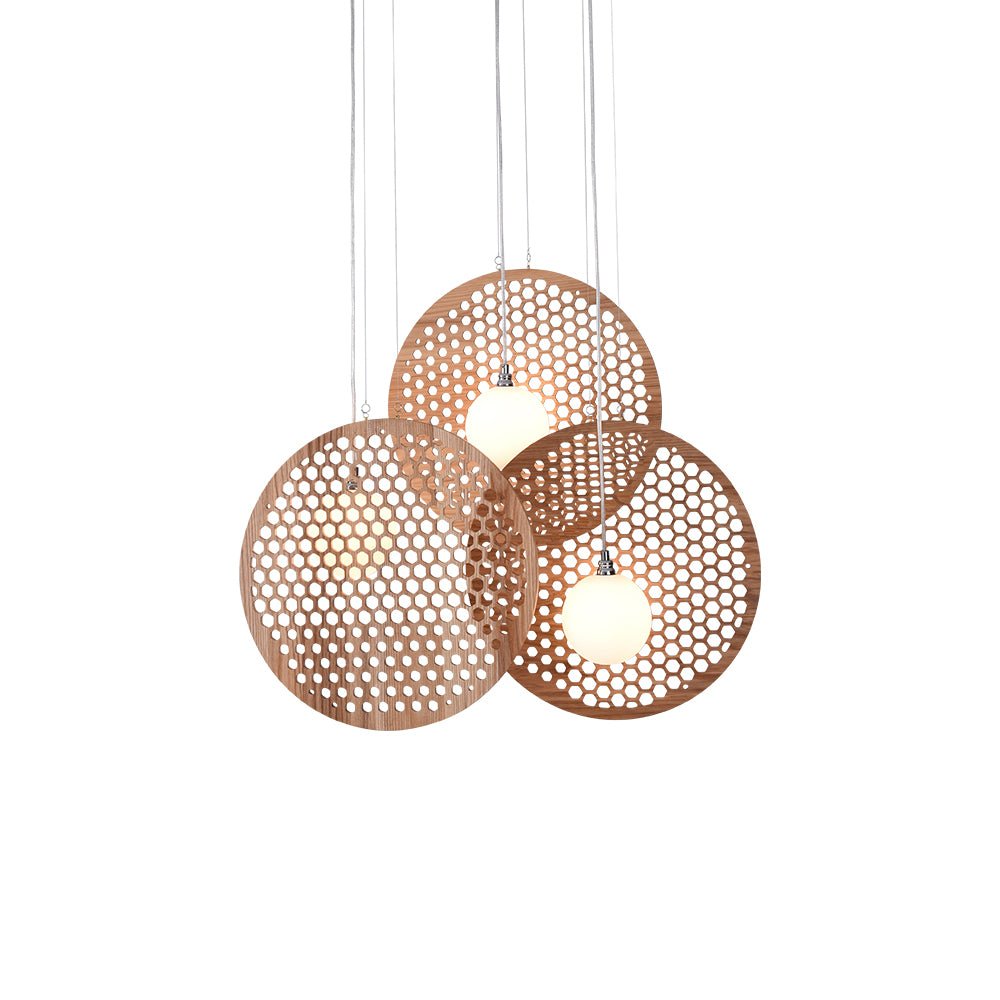 Lustre Ombelle en bois et métal – vue 13