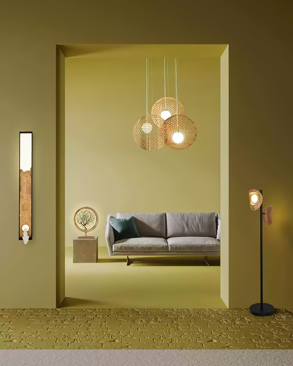 Lustre Ombelle en bois et métal – vue 20