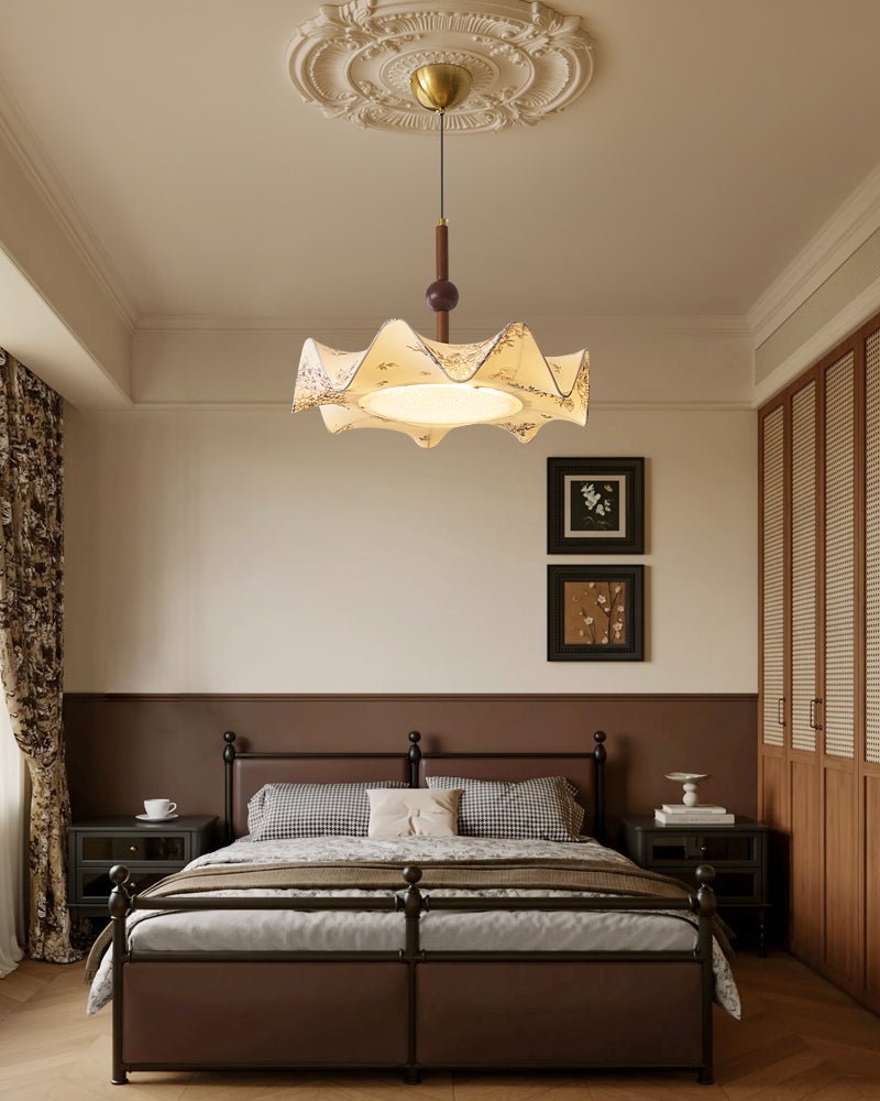 Suspension Corinthe en bois et tissu – vue 7