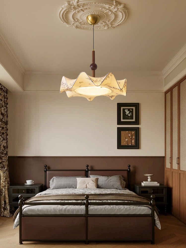 Suspension Corinthe en bois et tissu – vue 9