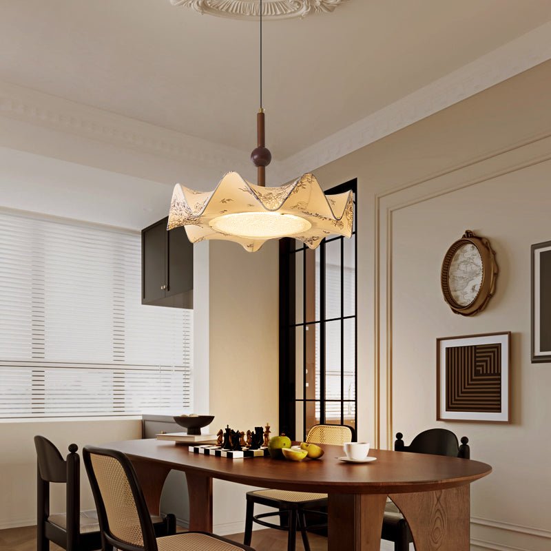Suspension Corinthe en bois et tissu – vue 4