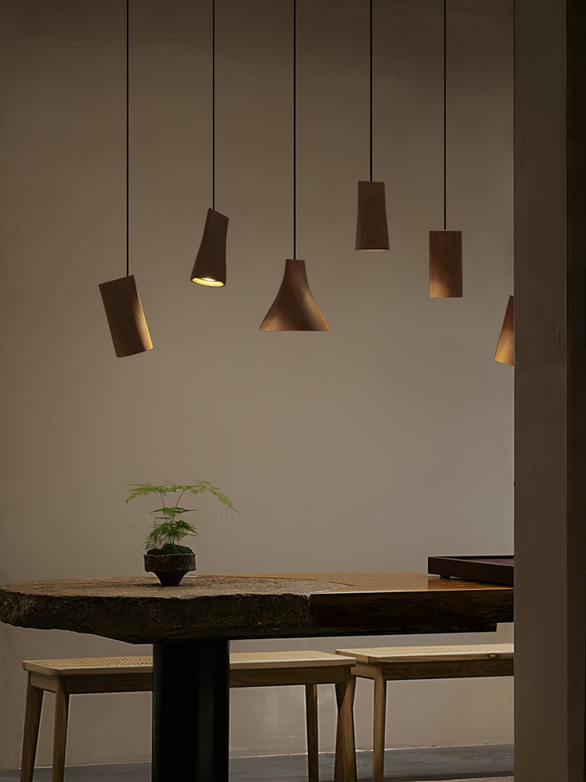 Suspension Badiane en bois et métal – vue 10