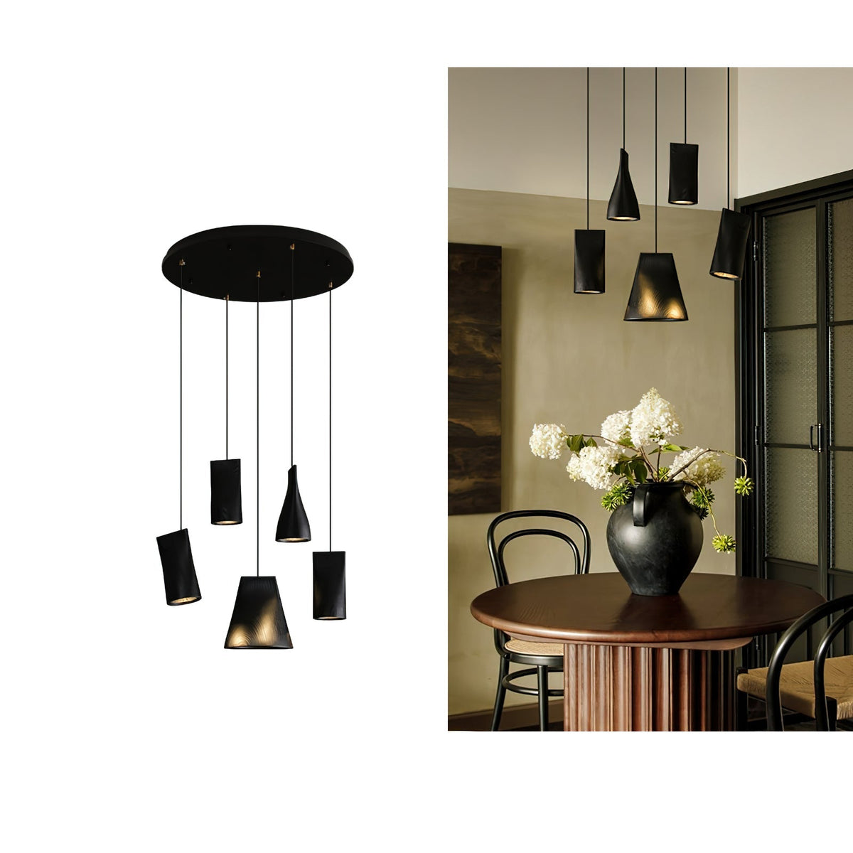 Suspension Badiane en bois et métal – vue 122