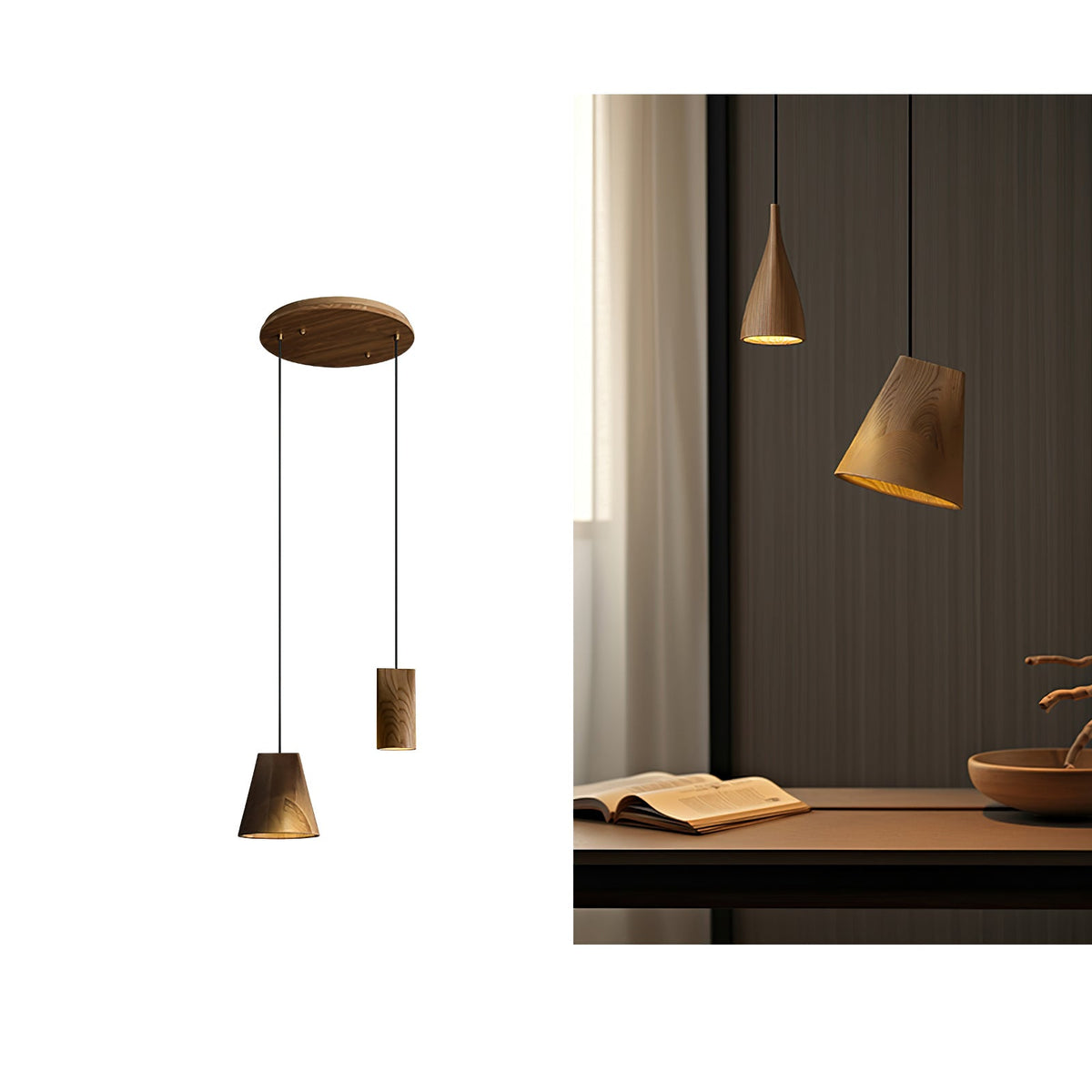 Suspension Badiane en bois et métal – vue 124