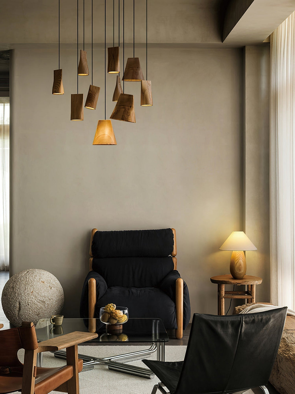 Suspension Badiane en bois et métal – vue 8