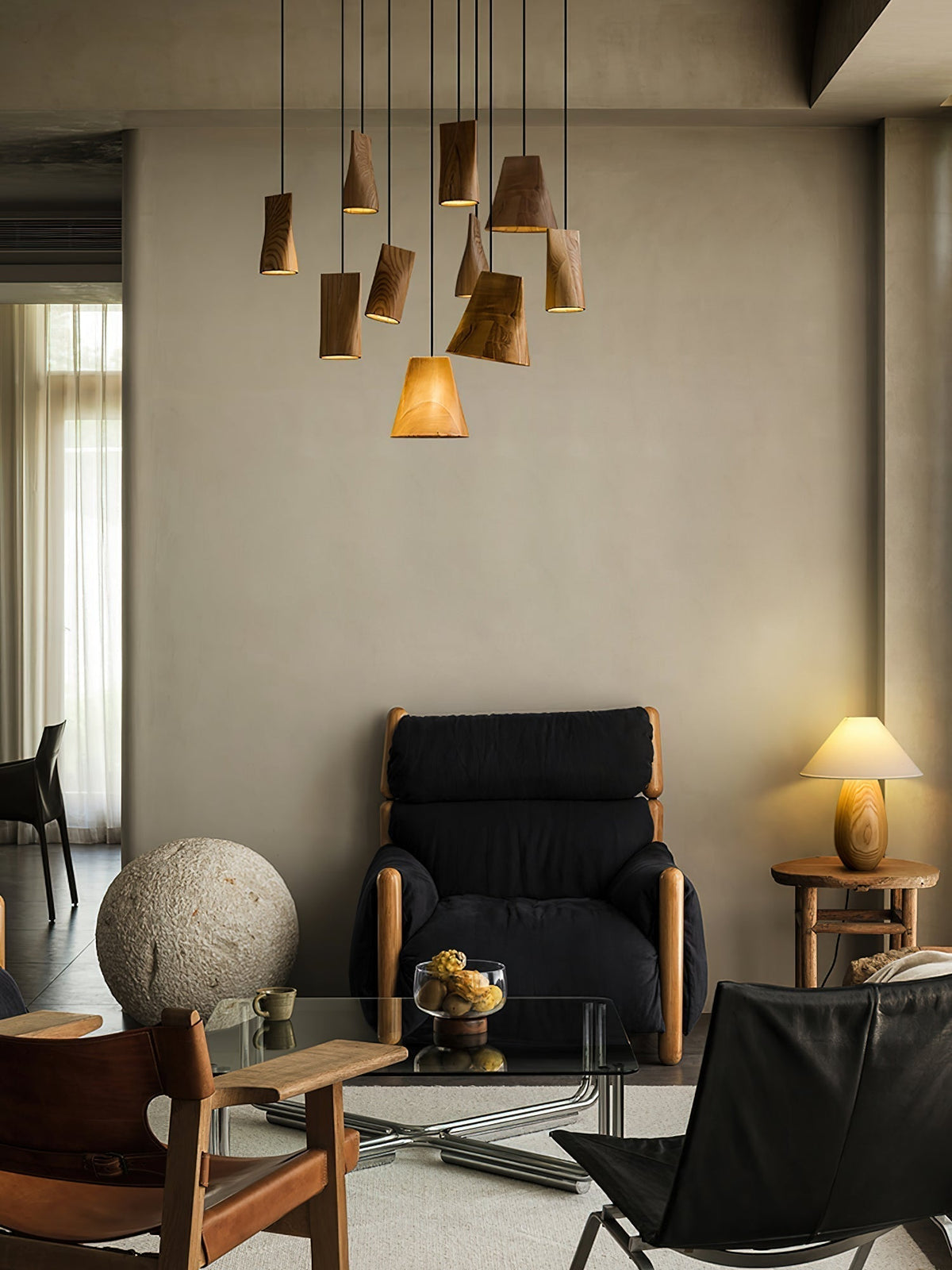 Suspension Badiane en bois et métal – vue 23