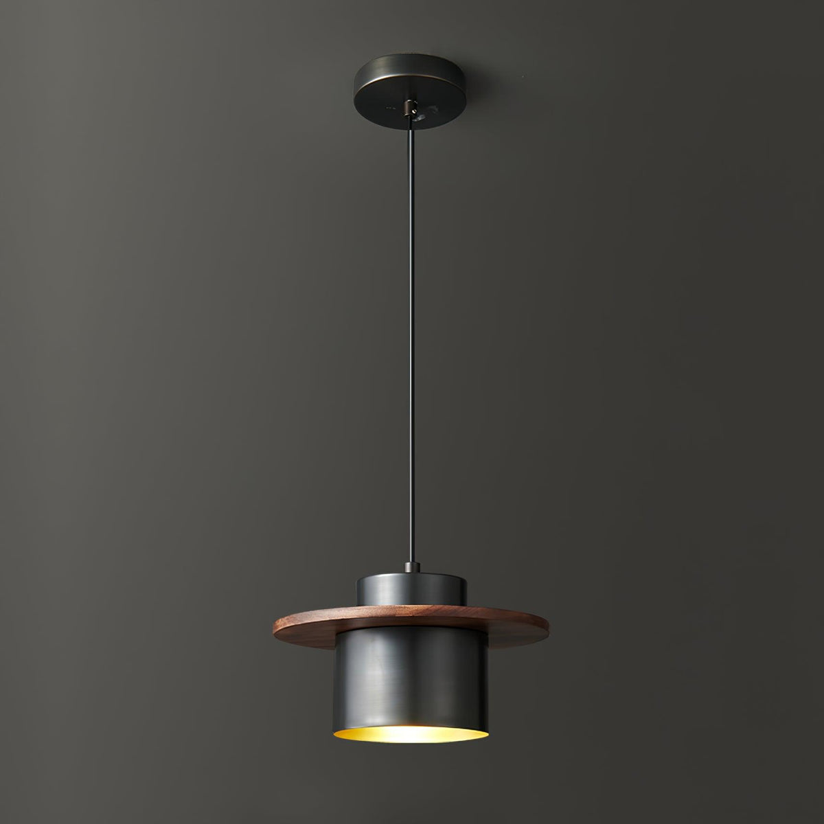 Suspension Héliotrope en laiton et noyer – vue 28